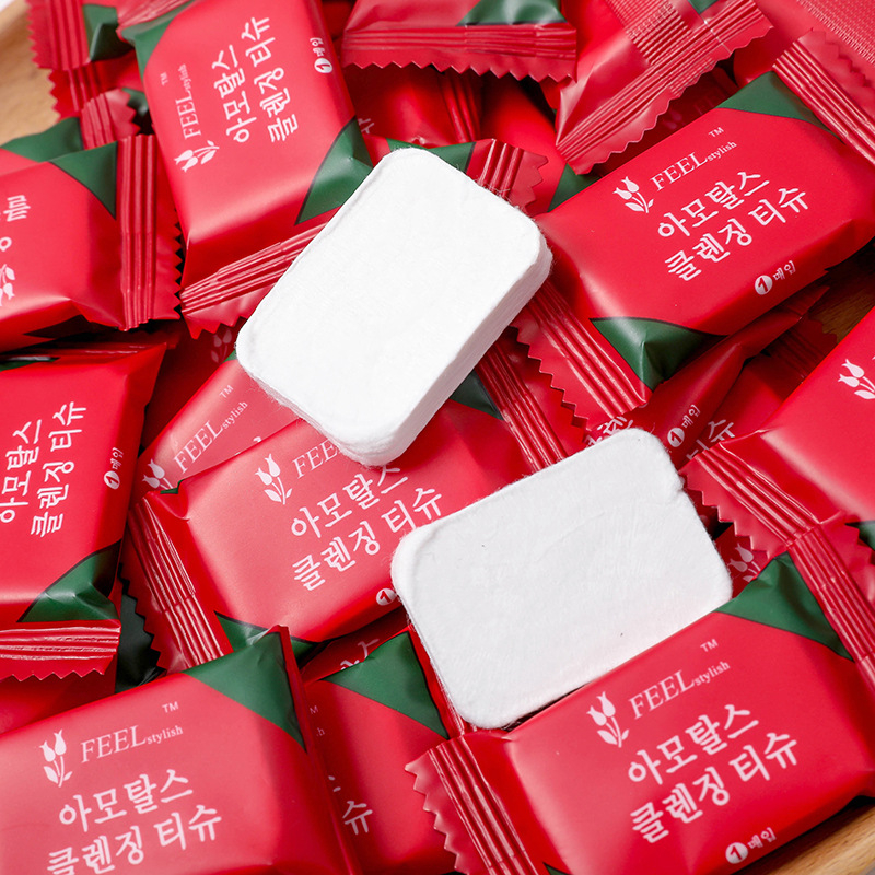 Khăn giấy nén Hàn Quốc thiết kế hình viên kẹo bo tròn đa năng tiện lợi BQSHOP