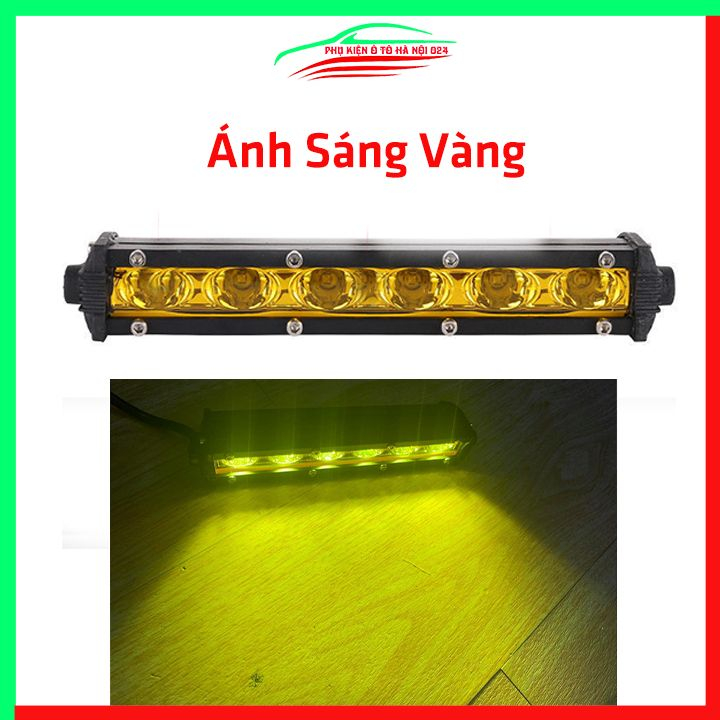 Đèn pha led trợ sáng 6 bóng dài 18cm dành cho ô tô ánh sáng trắng-vàng