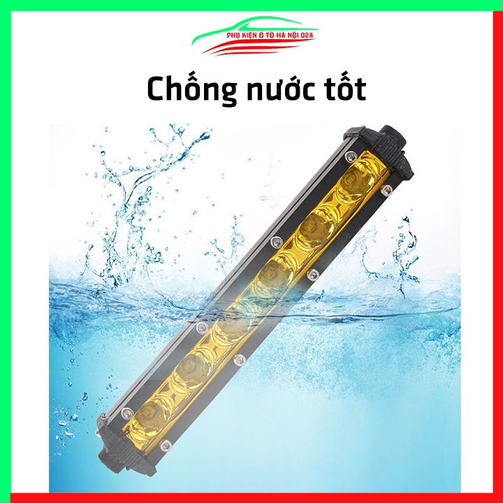 Đèn pha led trợ sáng 6 bóng dài 18cm dành cho ô tô ánh sáng trắng-vàng