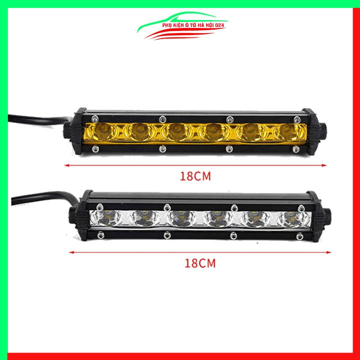Đèn pha led trợ sáng 6 bóng dài 18cm dành cho ô tô ánh sáng trắng-vàng