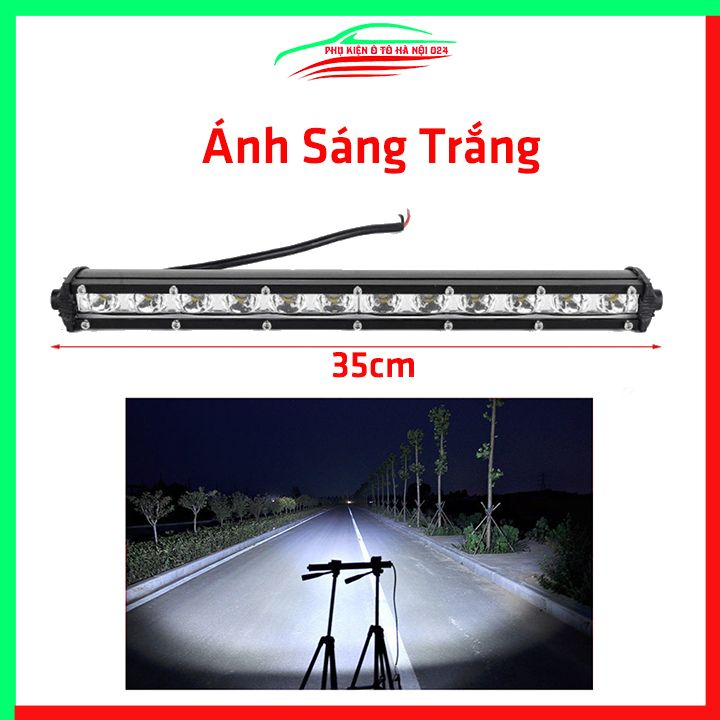 Đèn trợ sáng led bar 12 bóng dài 35cm dành cho ô tô ánh sáng trắng-vàng