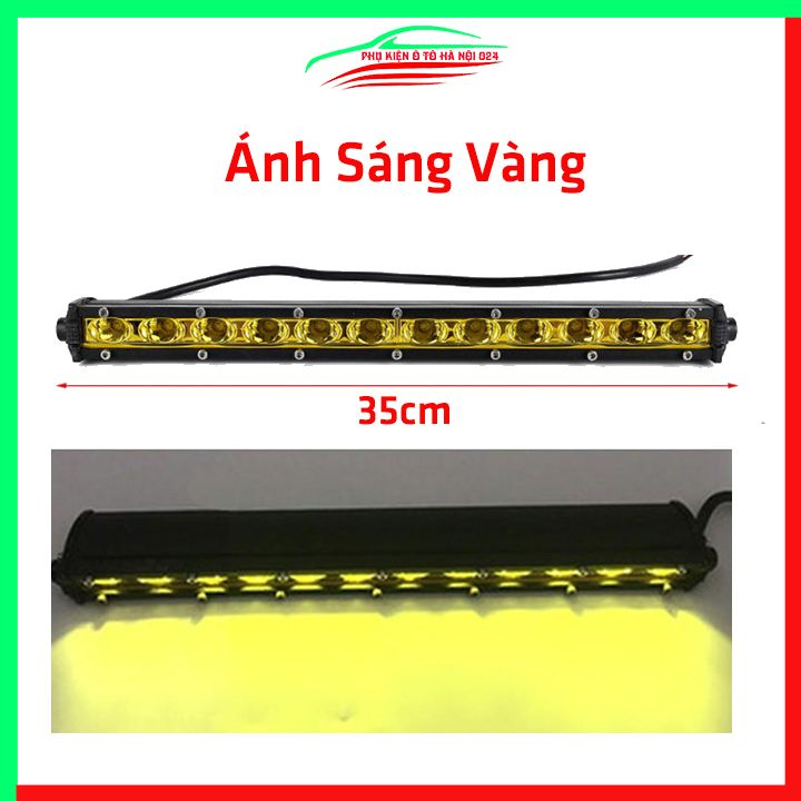 Đèn trợ sáng led bar 12 bóng dài 35cm dành cho ô tô ánh sáng trắng-vàng