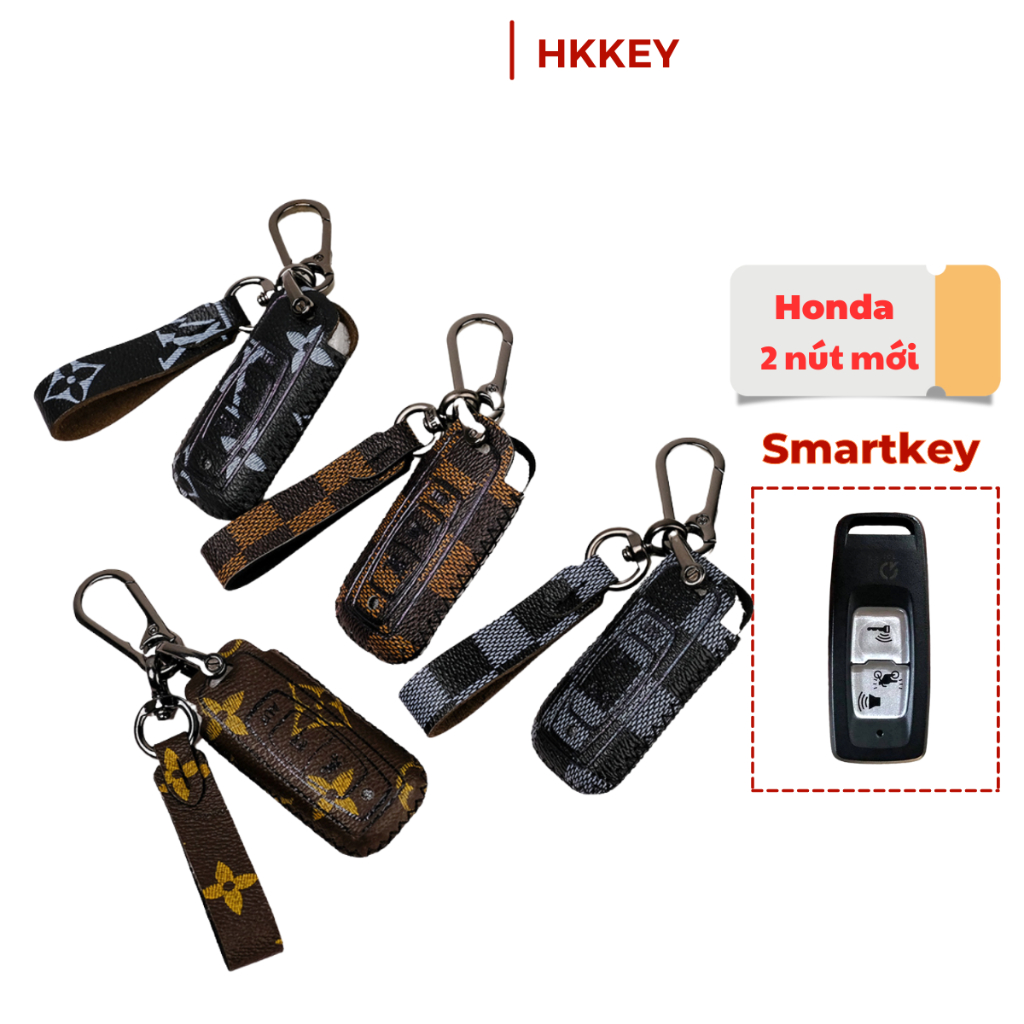 Bao da chìa khoá xe Honda SH 2021, 2022, 2023  SH mode Vision Leed Airblade Winner 2 nút bấm mới khâu tay