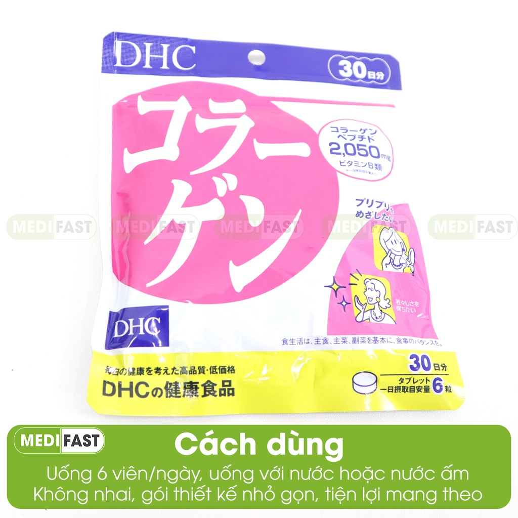 Combo Collagen DHC 180v, Vitamin C 60v, L Cystine 60v giảm lão hóa da, da sạm, chống oxy hóa.