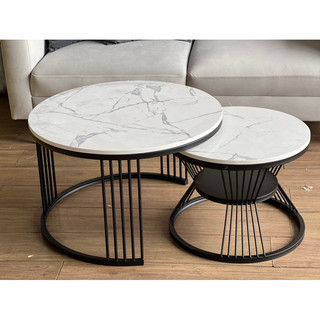 Bàn trà tròn đôi mặt đá ceramic chống ố- bàn trà sofa