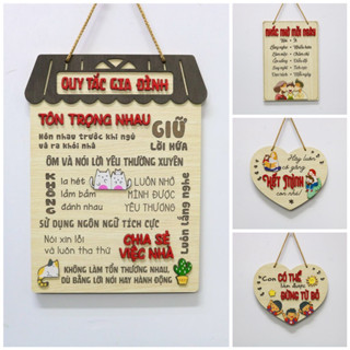 Bảng Quy Tắc Gia Đình, Các Câu Châm Ngôn Hay Ý Nghĩa - Bảng Gỗ Decor Trang Trí Nhà Cửa Treo Tường