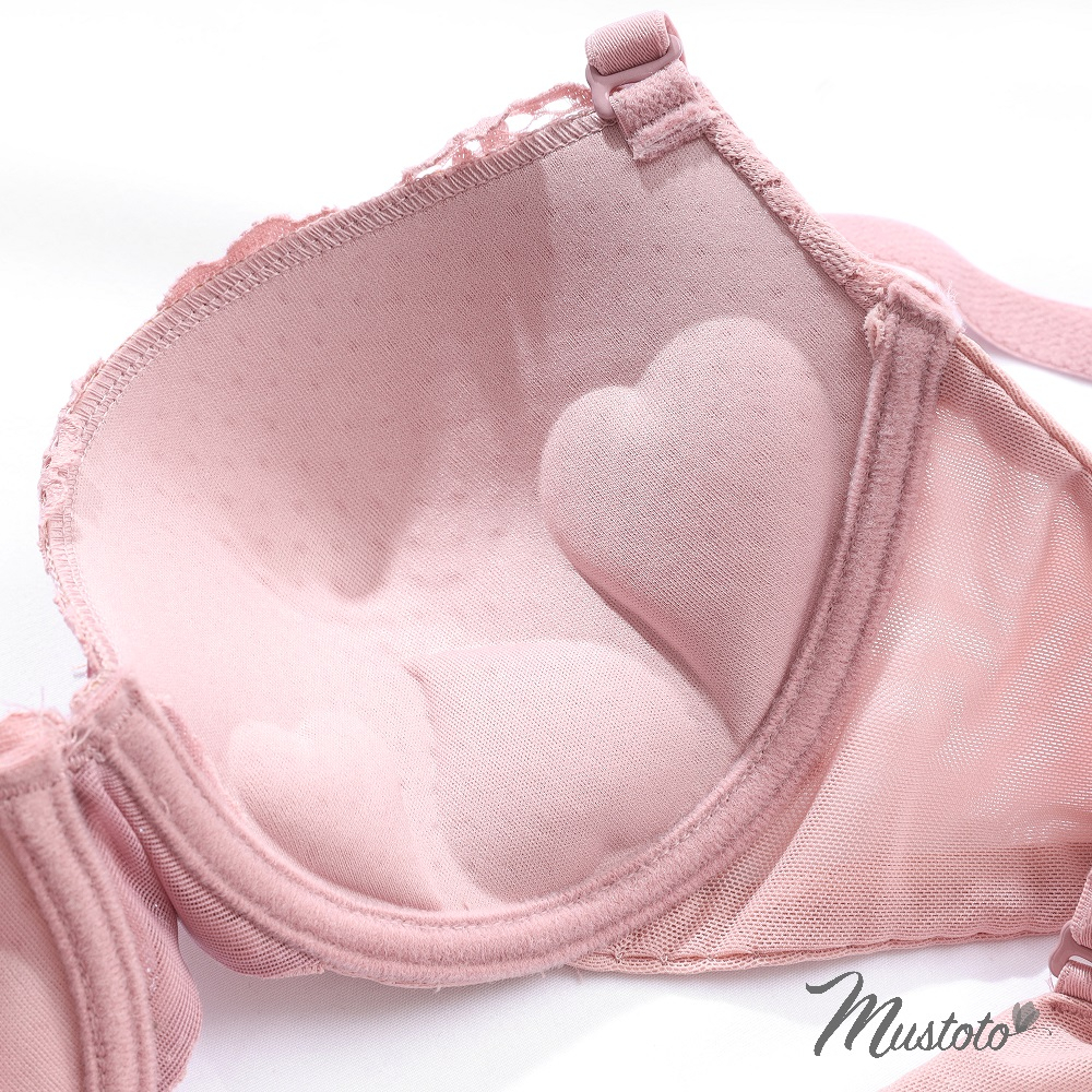 Combo 2 Áo Lót Nữ Ren Có Gọng Phối Lưới Mút Mỏng Bra Camomile Da Nhạt, Xanh Lá (Mustoto MA19)