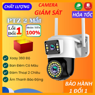 Camrera Yoosee 2 Mắt PTZ 42Led, Có Màu, Thân Xoay, Đàm Thoại 2 Chiều, Báo Động - Camera Yoosee Ngoài Trời 4 Râu, 48Led