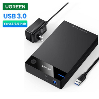 50422 Hộp Box đựng ổ cứng 3.5, Ugreen, kèm nguồn, dây sata rời, hộp đựng ổ cứng ngoài SSD/HDD