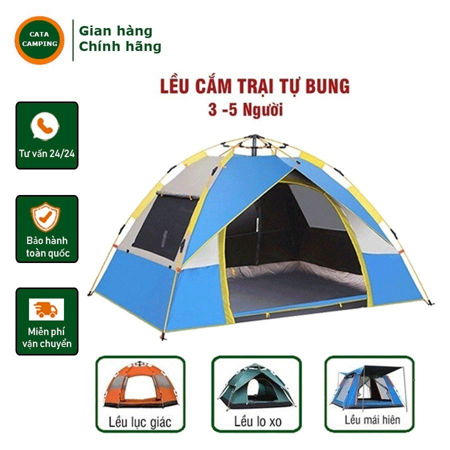 Lều cắm trại tự bung, lều du lịch dã ngoại camping gấp gọn cho 4-6 người, chống thấm nước, chống muỗi thông gió mát mẻ | BigBuy360 - bigbuy360.vn