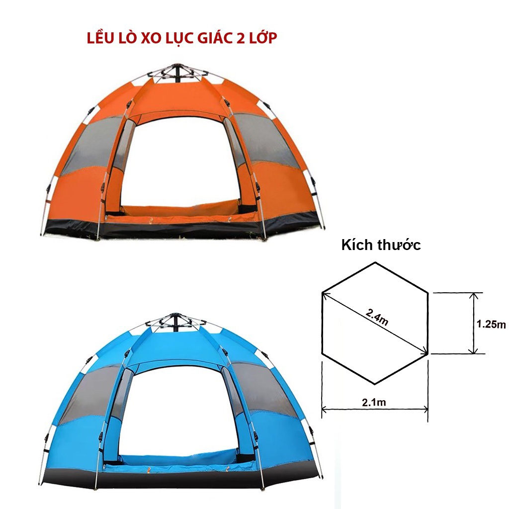 Lều cắm trại tự bung, lều du lịch dã ngoại camping gấp gọn cho 4-6 người, chống thấm nước, chống muỗi thông gió mát mẻ | BigBuy360 - bigbuy360.vn