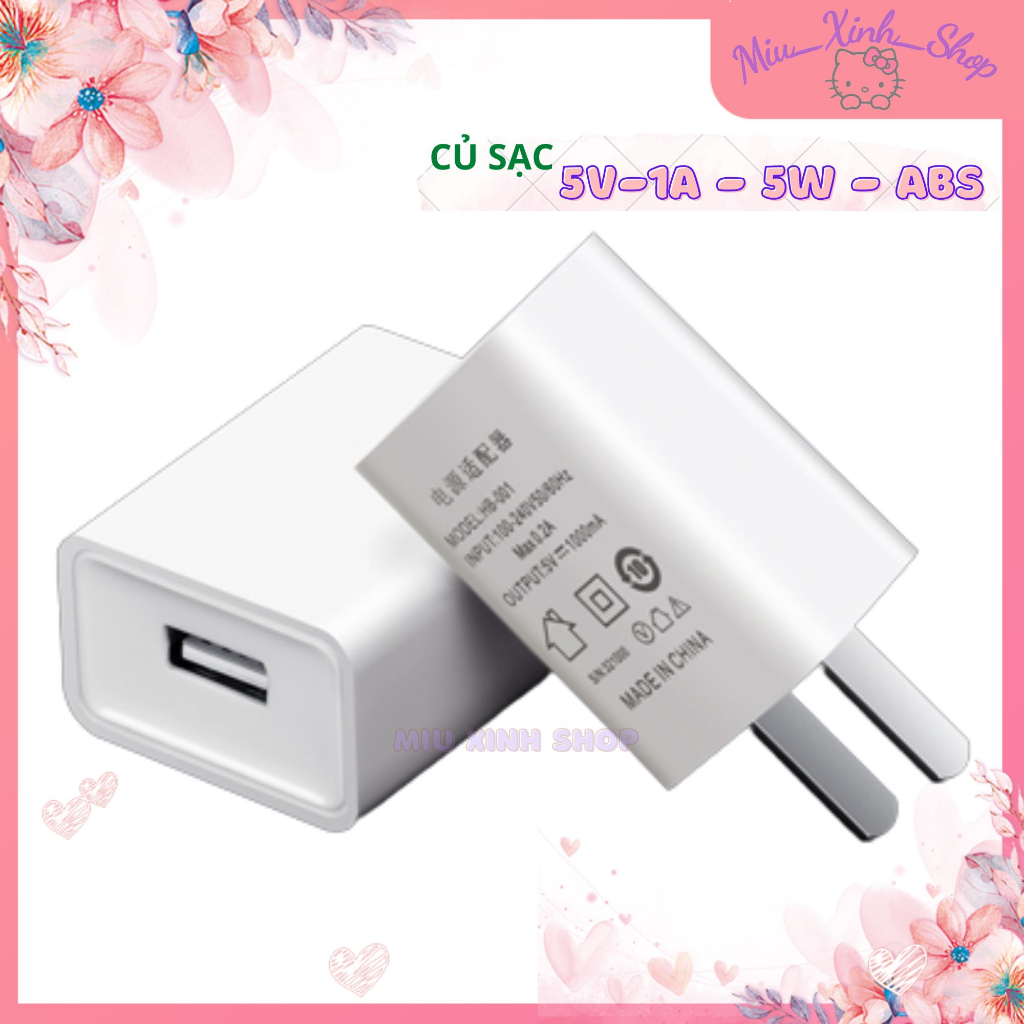 Rẻ - Chất lượng Củ sạc 5V/1A cho Poooli L1, Paperang P1, Loa Karaoke DISNEY LAND, X10, DW01, DW02, BT01, BS32...