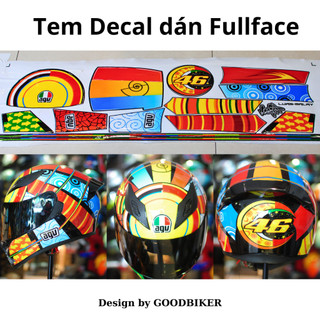 Tem dán mũ bảo hiểm fullface