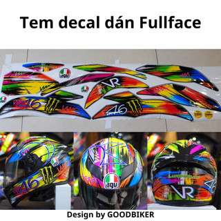 Tem dán mũ bảo hiểm fullface
