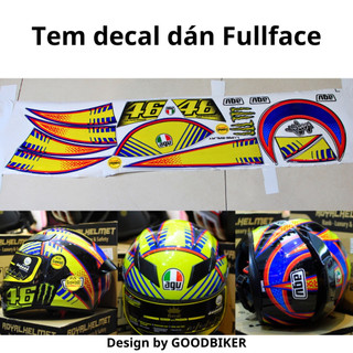 Tem dán mũ bảo hiểm fullface