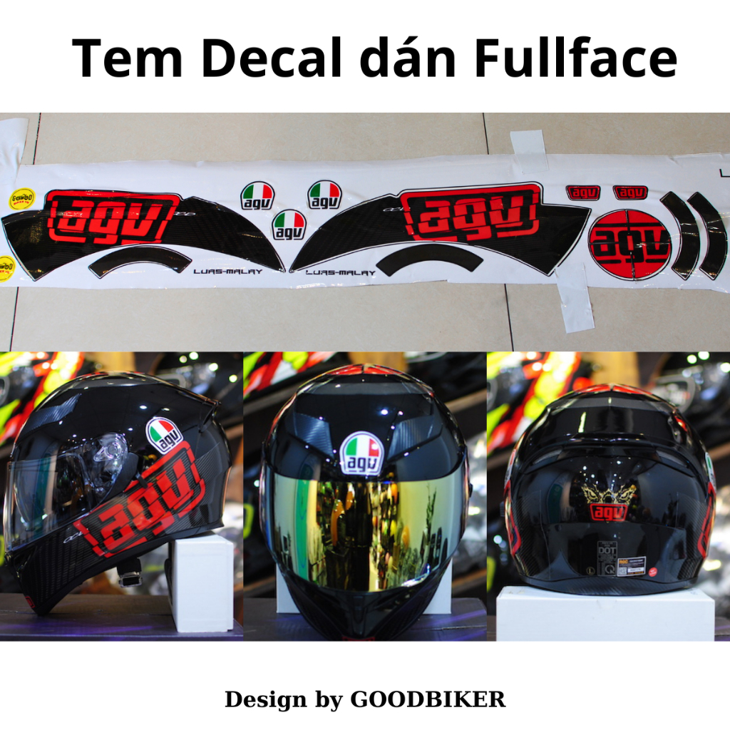 Tem dán mũ bảo hiểm fullface
