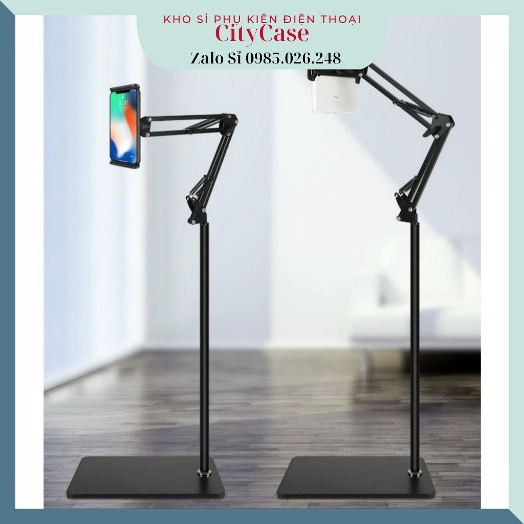 Cây giá đỡ máy tính bảng Tab, Ipad, điện thoại, kẹp đa năng bằng thép chắc chắn điều chỉnh như một cánh tay xoay 360 độ