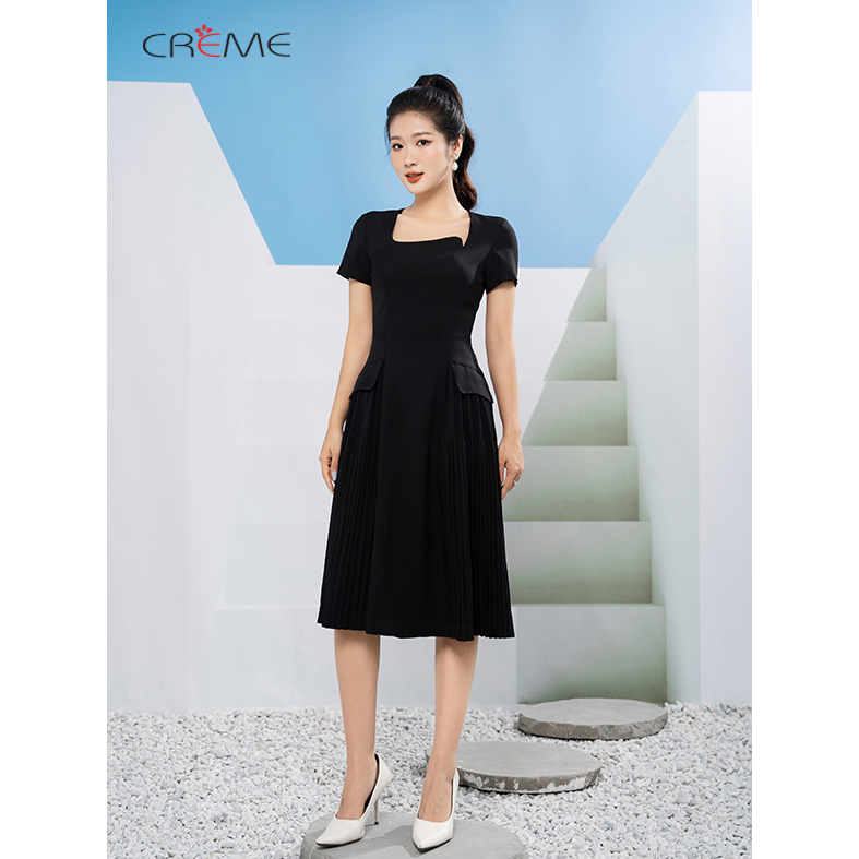 Đầm liền nữ dáng xòe DL3061 CREME