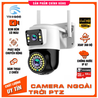 Mẫu 2024 camera YooSee 5.0Mpx 2 Mắt Mode Q42D - Góc Rộng - Siêu Nét - Đàm thoại 2 chiều-chức năng báo động chống trộm