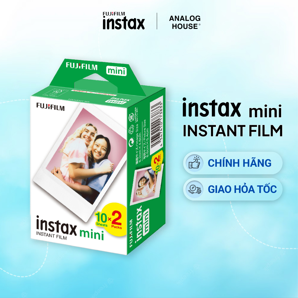 Film chụp lấy liền Fujifilm Instax Mini viền trắng - Hàng chính hãng