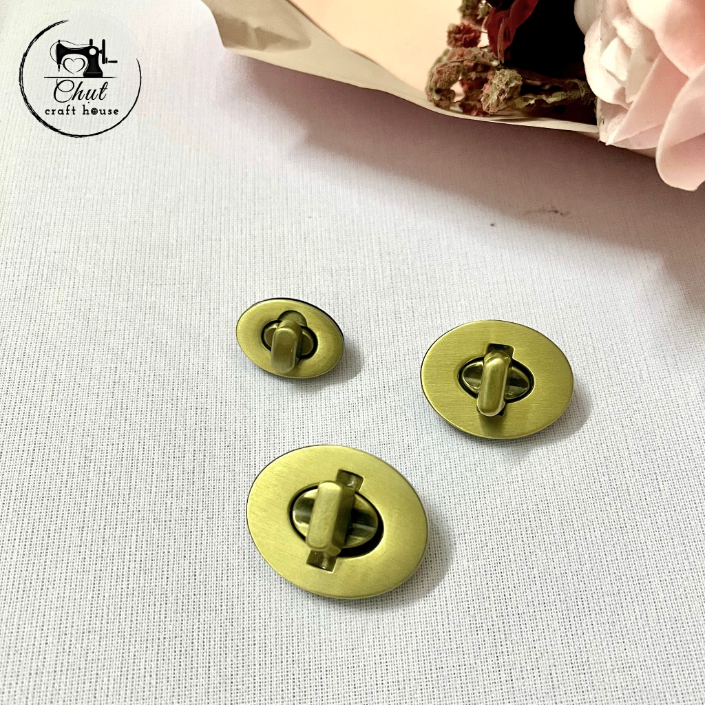 Khóa ovan xoay đồng cao cấp dùng cho túi ví