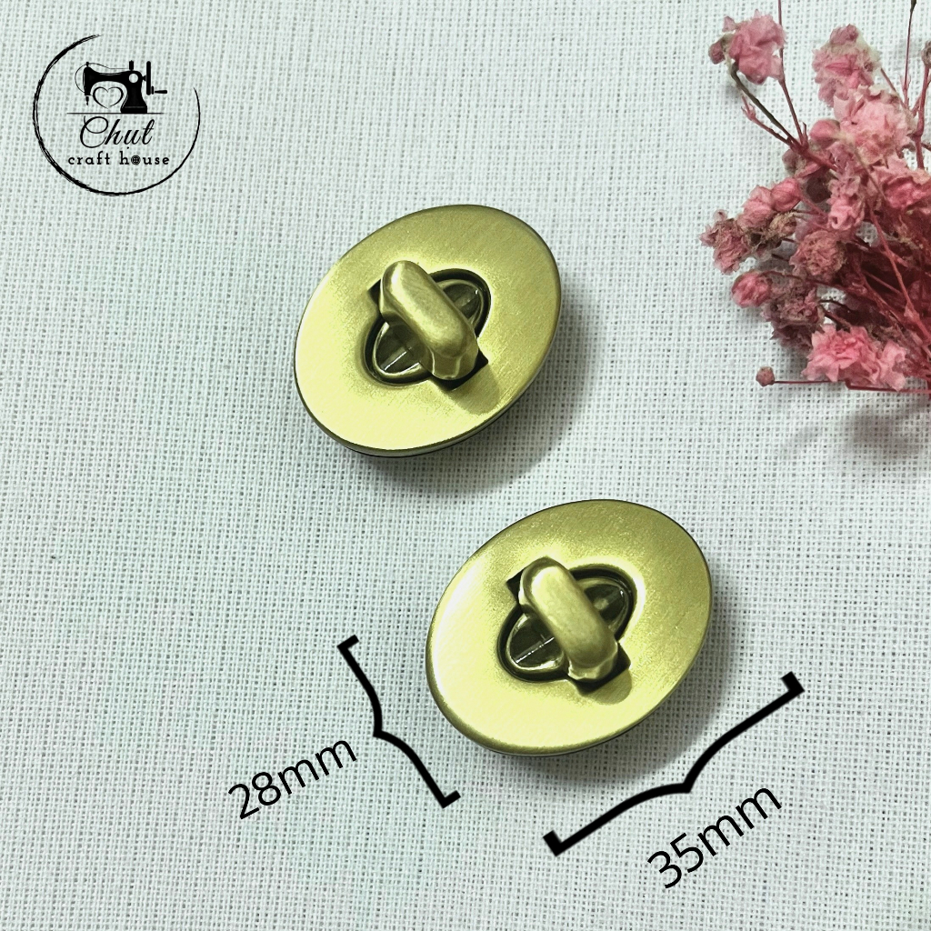 Khóa ovan xoay đồng cao cấp dùng cho túi ví