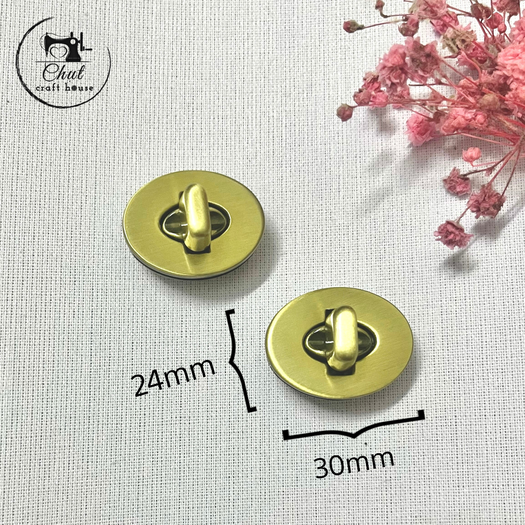 Khóa ovan xoay đồng cao cấp dùng cho túi ví