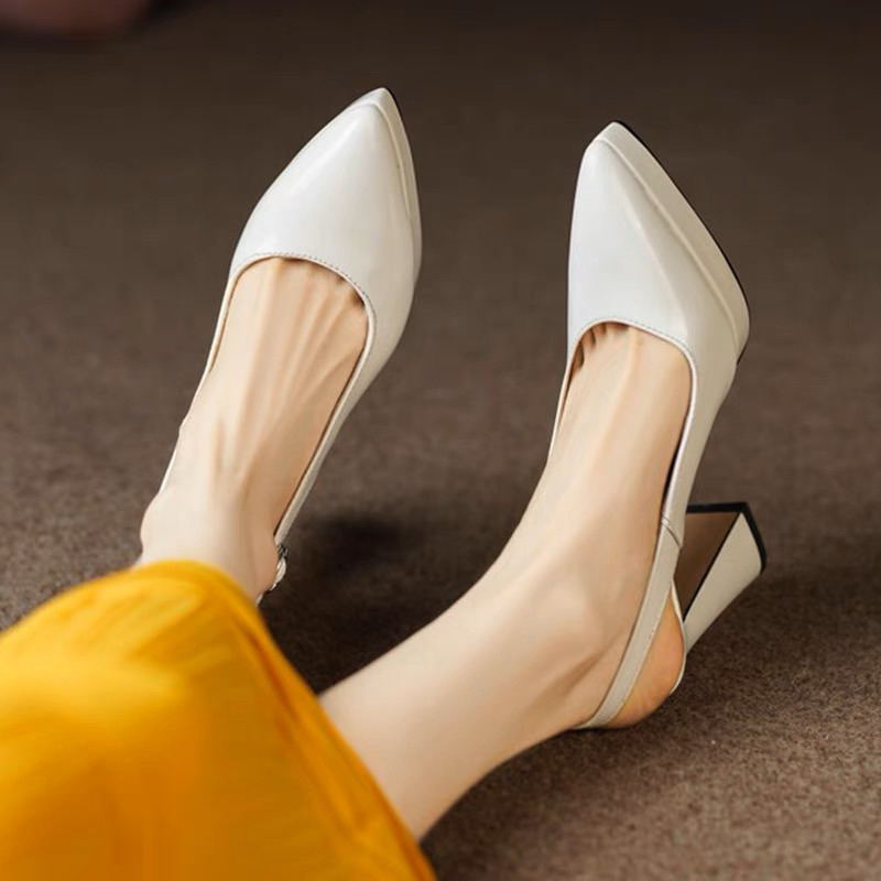 ORDER 💗 giày đế đúp da bóng mũi nhọn quai hậu 11cm 34-39