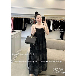 Đầm 2s tầng phối xếp ly dáng suông dài!