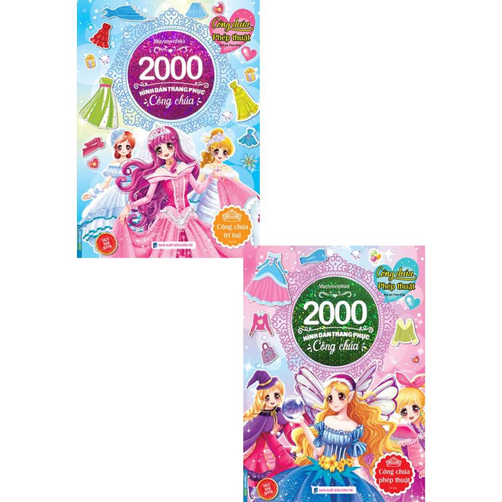 Sách - Combo Bộ 2 Cuốn 2000 Hình Dán Trang Phục Công Chúa - Công Chúa Trí Tuệ + Công Chúa Phép Thuật - MT