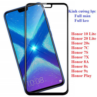 All honor kính cường lực full màn honor 10 20 lite 20s 7s 7c 8a 8x 9x honor play
