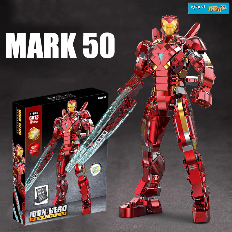 Đồ Chơi Lắp Ráp Kiểu Lego Mô Hình Iron Man MK50 Robot Người Sắt Trong Avenger EndGame No.6013 Với 1293 Mảnh Ghép