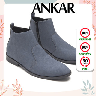 Giày cao cổ nam ankar dáng chealsea boot chất đẹp ,đế khâu siêu bền, cb521-xám -ankar.vn