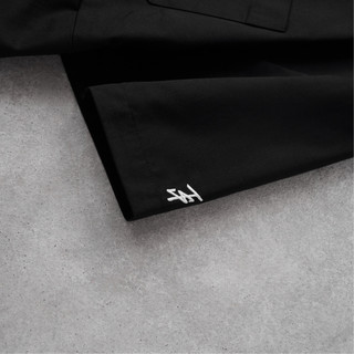 Áo Sơ Mi Kaki Basic Màu Đen Chi tiết Thêu - Brand TSUN Chính Hãng Oversize Shirt - UNISEX