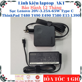 Sạc laptop lenovo type c 20v- 3.25a- 65w-zin thinkpad t480 t490 e490 t580 e15 l390 yoga