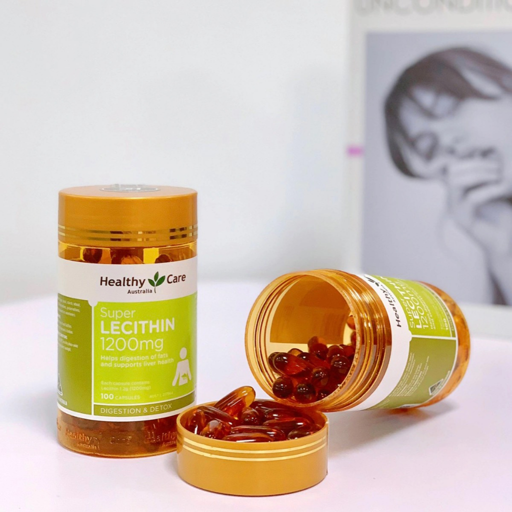 Viên Uống Tinh chất mầm đậu nành Healthy Care Super Lecithin cân bằng nội tiết, làm đẹp da 1200mg Của Úc