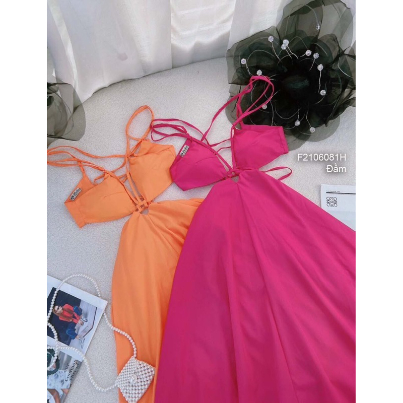 Đầm 2s đôi khoét eo hở lưng dáng dài hàng đẹp!transstore90