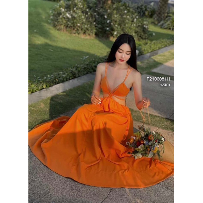 Đầm 2s đôi khoét eo hở lưng dáng dài hàng đẹp!transstore90