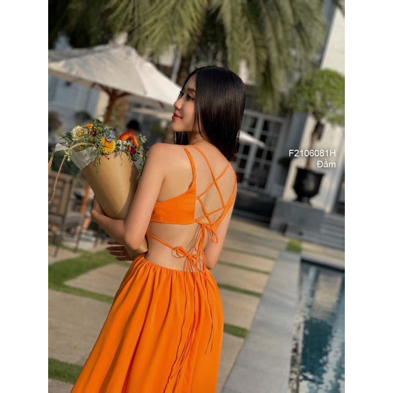 Đầm 2s đôi khoét eo hở lưng dáng dài hàng đẹp!transstore90