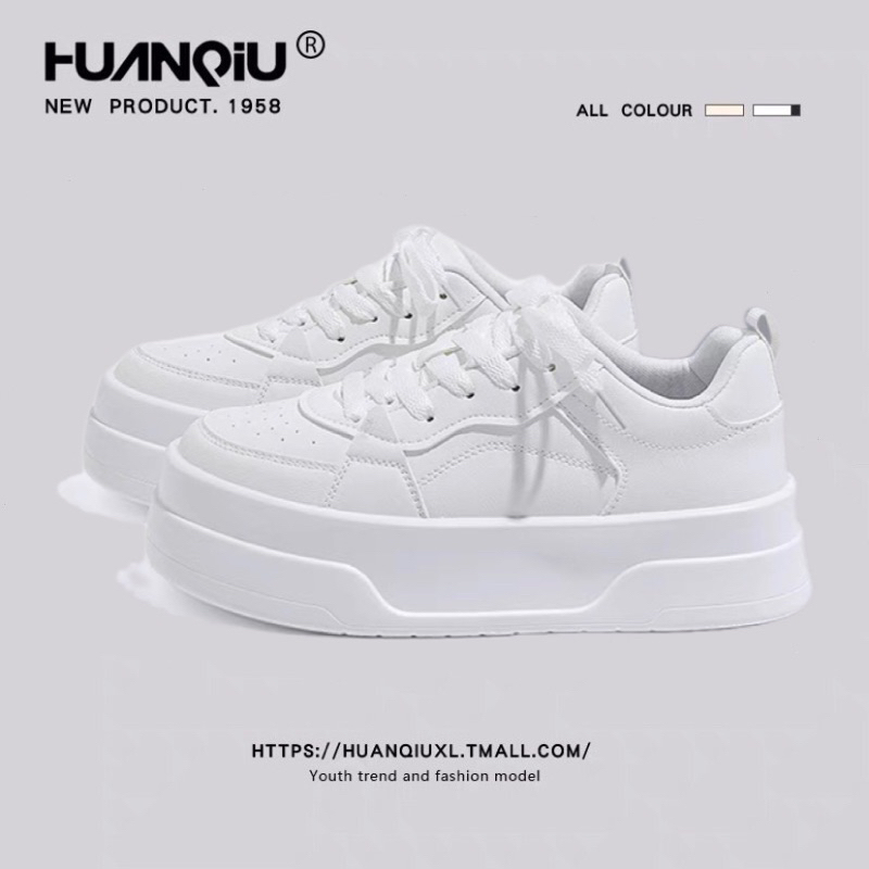 Giày thể thao độn đế HUANQIU cao cấp chính hãng, giày bánh mì nâng chiều cao cho nữ 4.5cm
