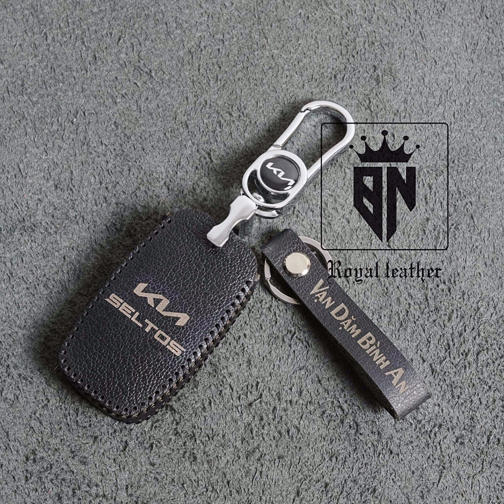 Bao da bọc ốp chìa khoá xe ô tô KIA Seltos 2023, Sonet luxury, Premium, new Carens , Caren 2022 2023 4 nút bấm 006B