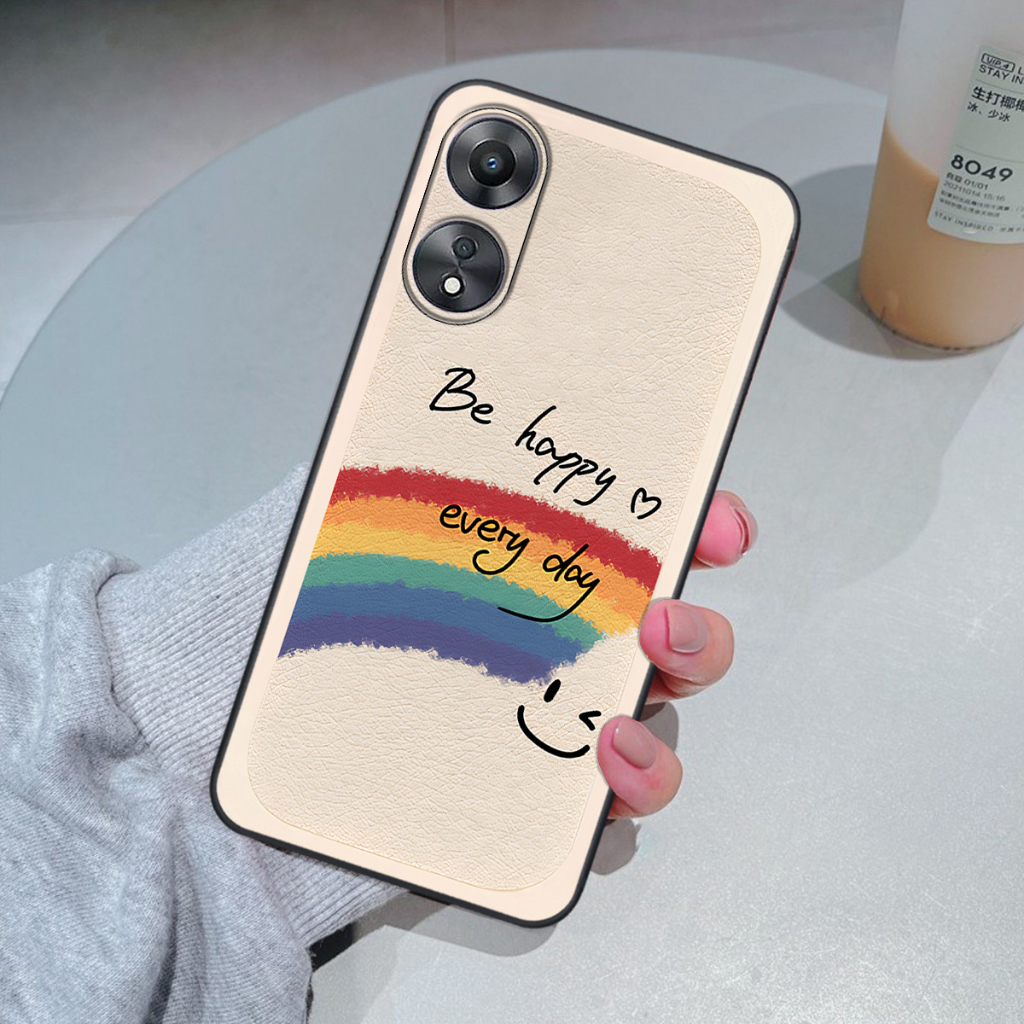 Ốp Oppo A58 / A78 / A1 5G / A98 5G in hình cô gái be happy trẻ trung cá tính đầy năng động