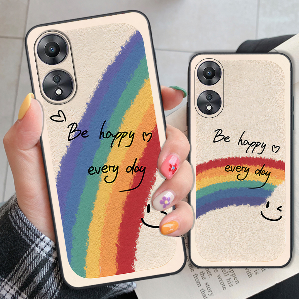 Ốp Oppo A58 / A78 / A1 5G / A98 5G in hình cô gái be happy trẻ trung cá tính đầy năng động