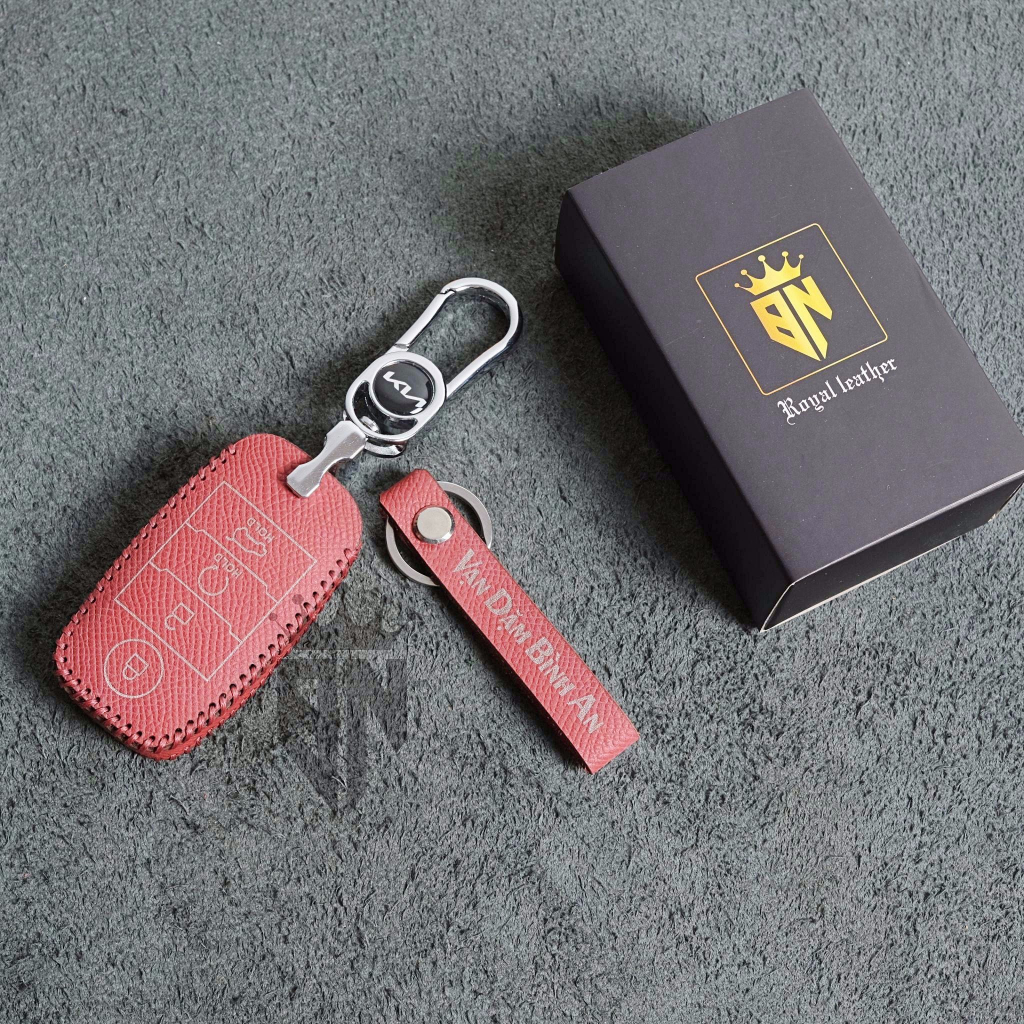 Bao da bọc ốp chìa khoá xe ô tô KIA Seltos 2023, Sonet luxury, Premium, new Carens , Caren 2022 2023 4 nút bấm 006B