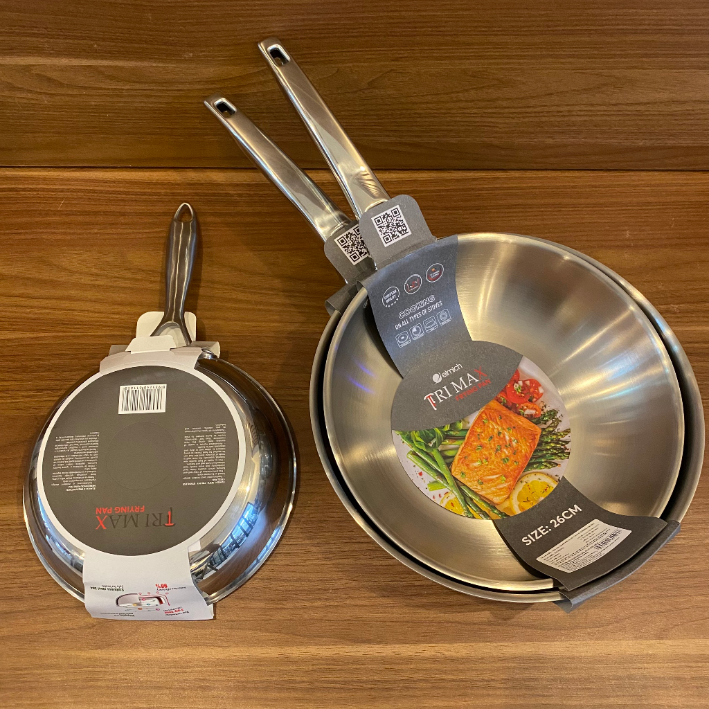 Chảo inox 3 lớp nguyên khối Elmich Trimax EL3846SI 20cm/ 3846MOL 26cm/ 3846LOL 28cm