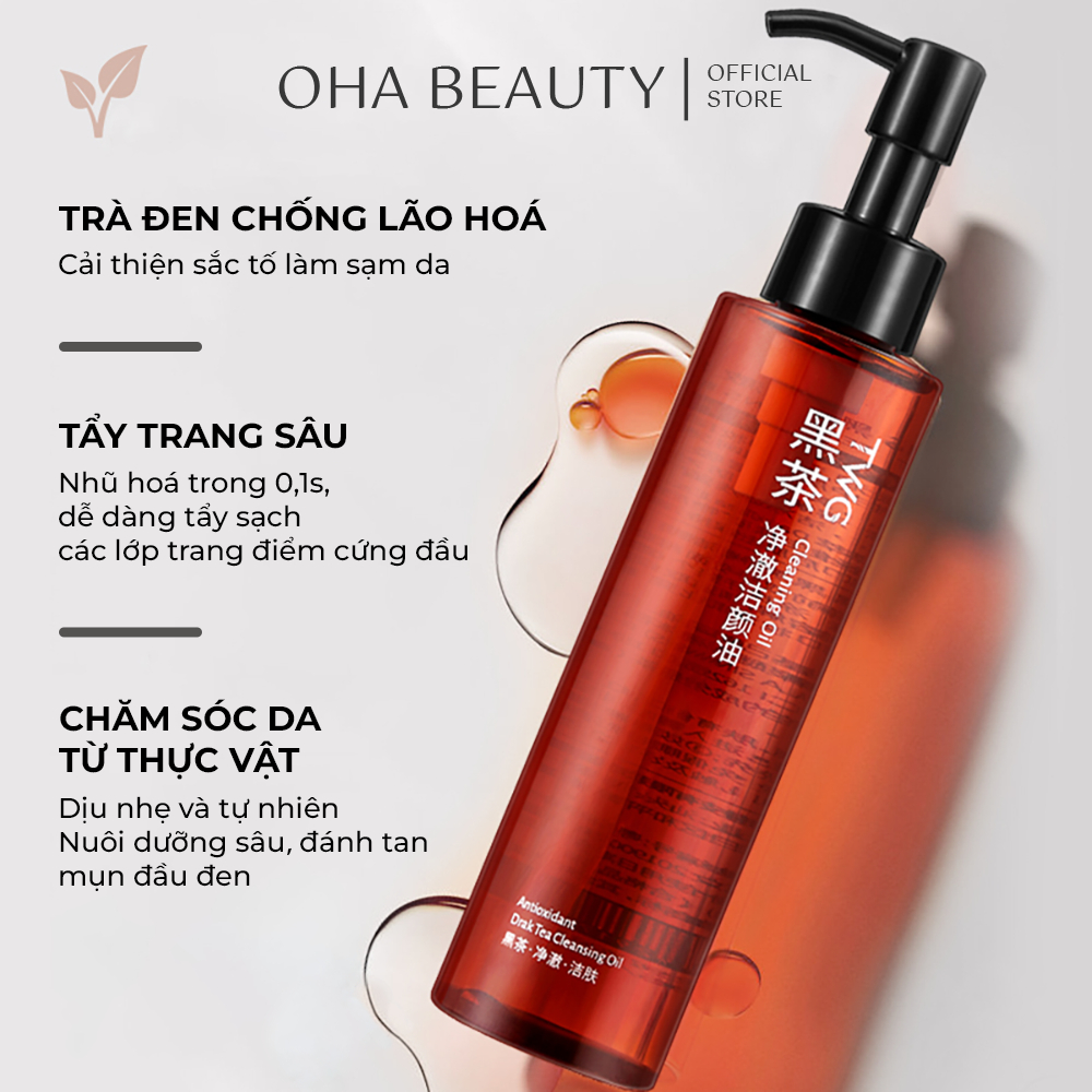 Dầu tẩy trangTrà Đen TWG 155ML làm sạch sâu dịu nhẹ và tẩy trang cho mọi loại da MR-0901