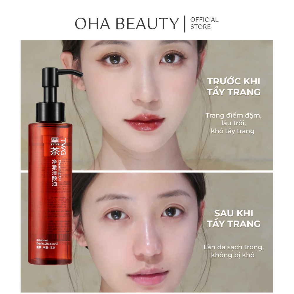 Dầu tẩy trangTrà Đen TWG 155ML làm sạch sâu dịu nhẹ và tẩy trang cho mọi loại da MR-0901