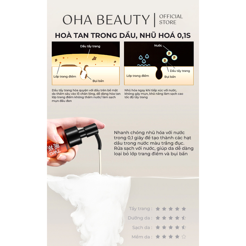 Dầu tẩy trangTrà Đen TWG 155ML làm sạch sâu dịu nhẹ và tẩy trang cho mọi loại da MR-0901