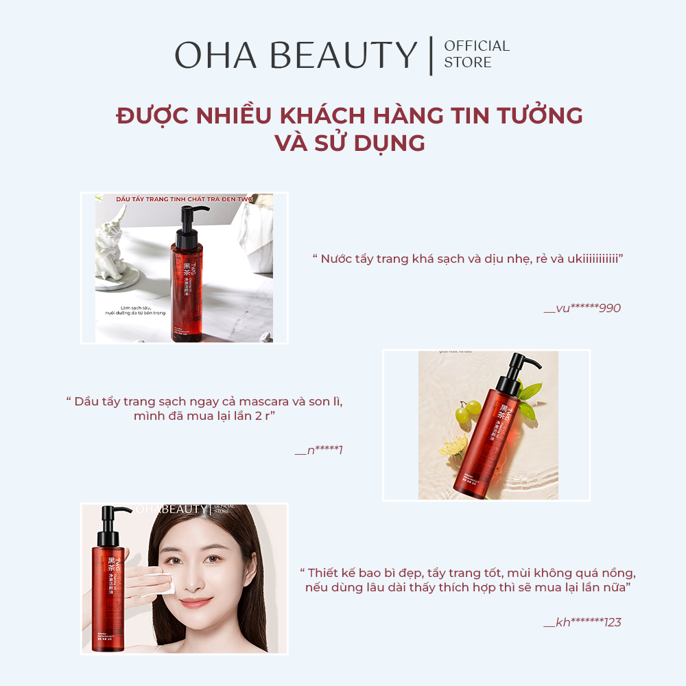 Dầu tẩy trangTrà Đen TWG 155ML làm sạch sâu dịu nhẹ và tẩy trang cho mọi loại da MR-0901