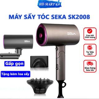 Máy sấy tóc mini SEKA SK-2008 tạo kiểu gấp gọn  công suất lớn 2200W sấy 2 chiều nóng và lạnh - Bảo hành 12 tháng